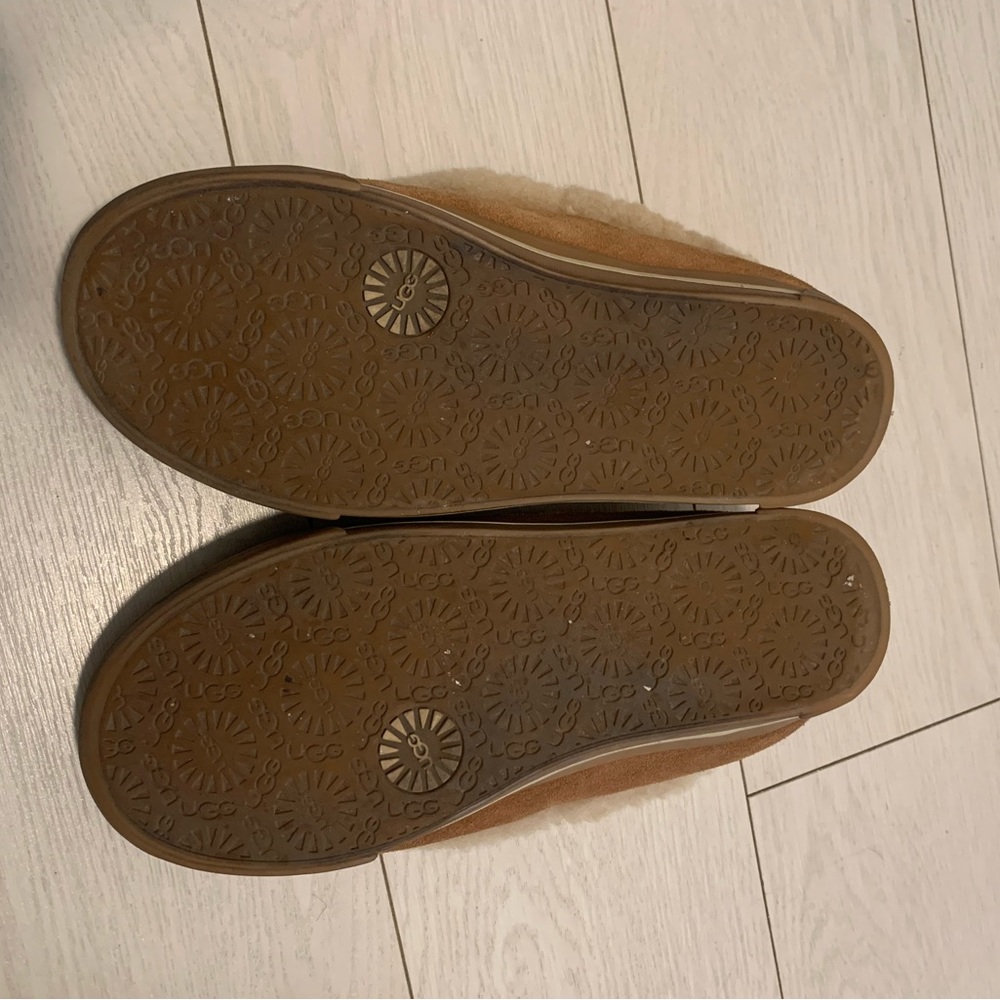 UGG Platform Suede Flat Slippers Carmel Brown Size 6 - Picture 3 of 9